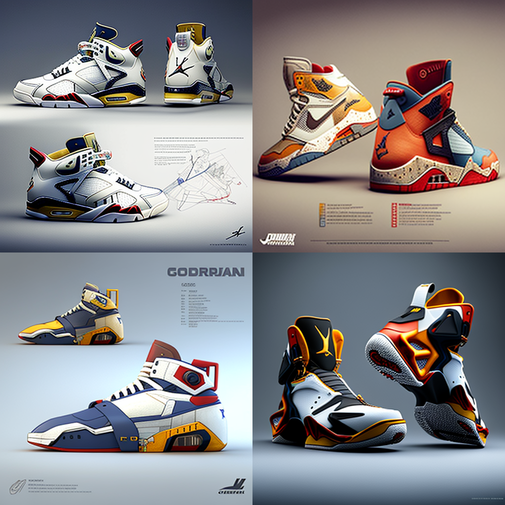 Side Views Of Air Jordan Sneakers, Nike, G gun ...