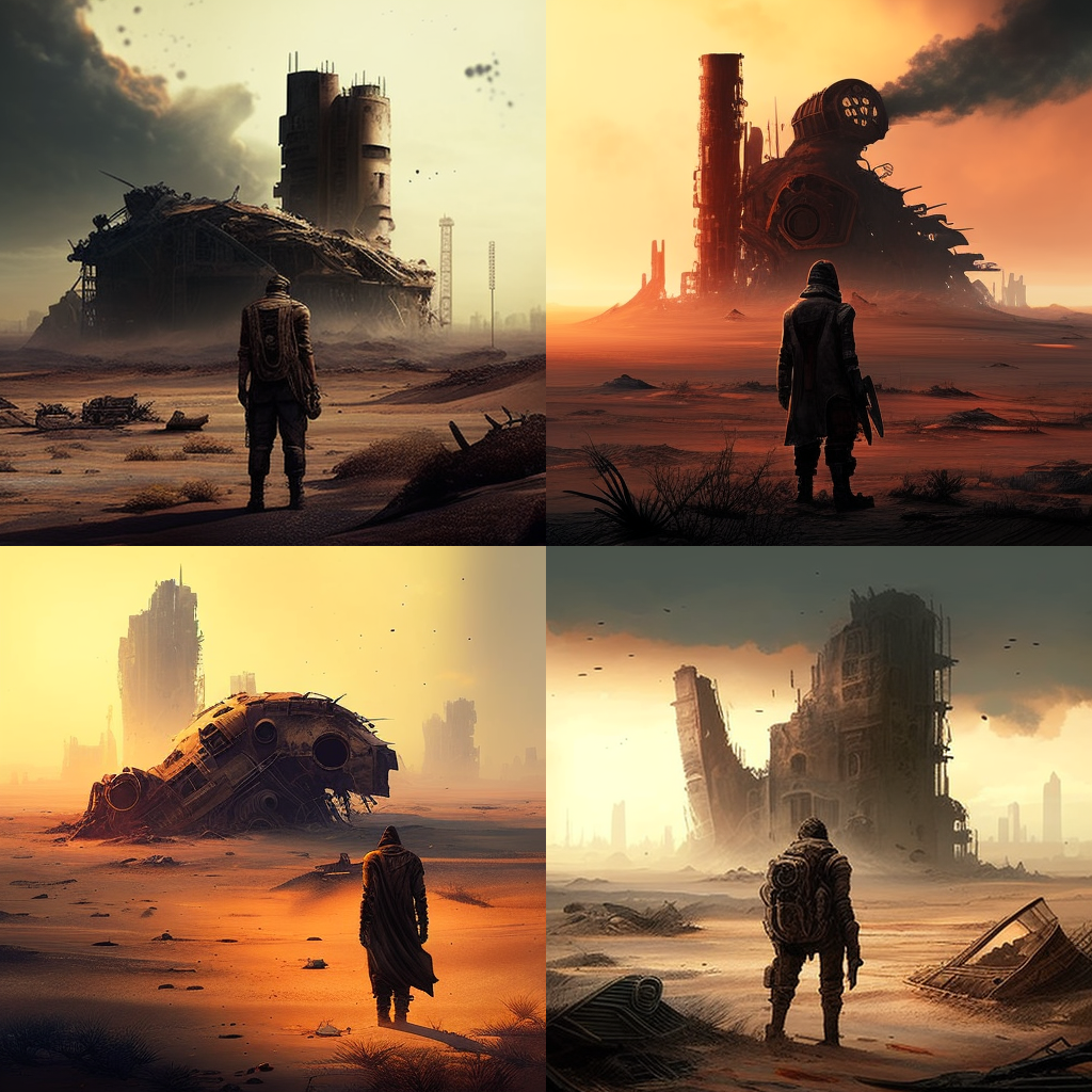 Dystopian wasteland, post-apocalyptic world, b ...