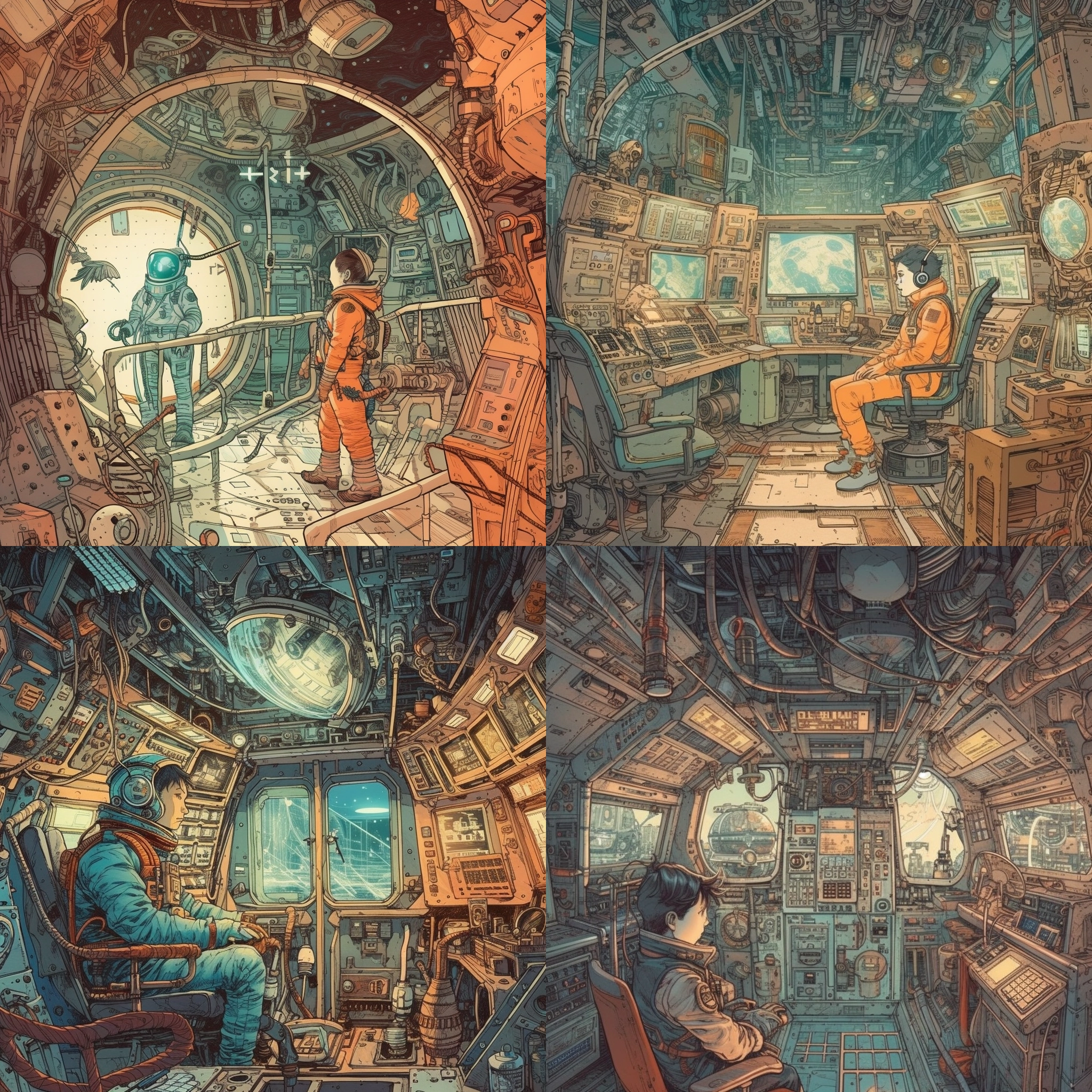 astronaut daily life on star ship, by Victo Ng ...