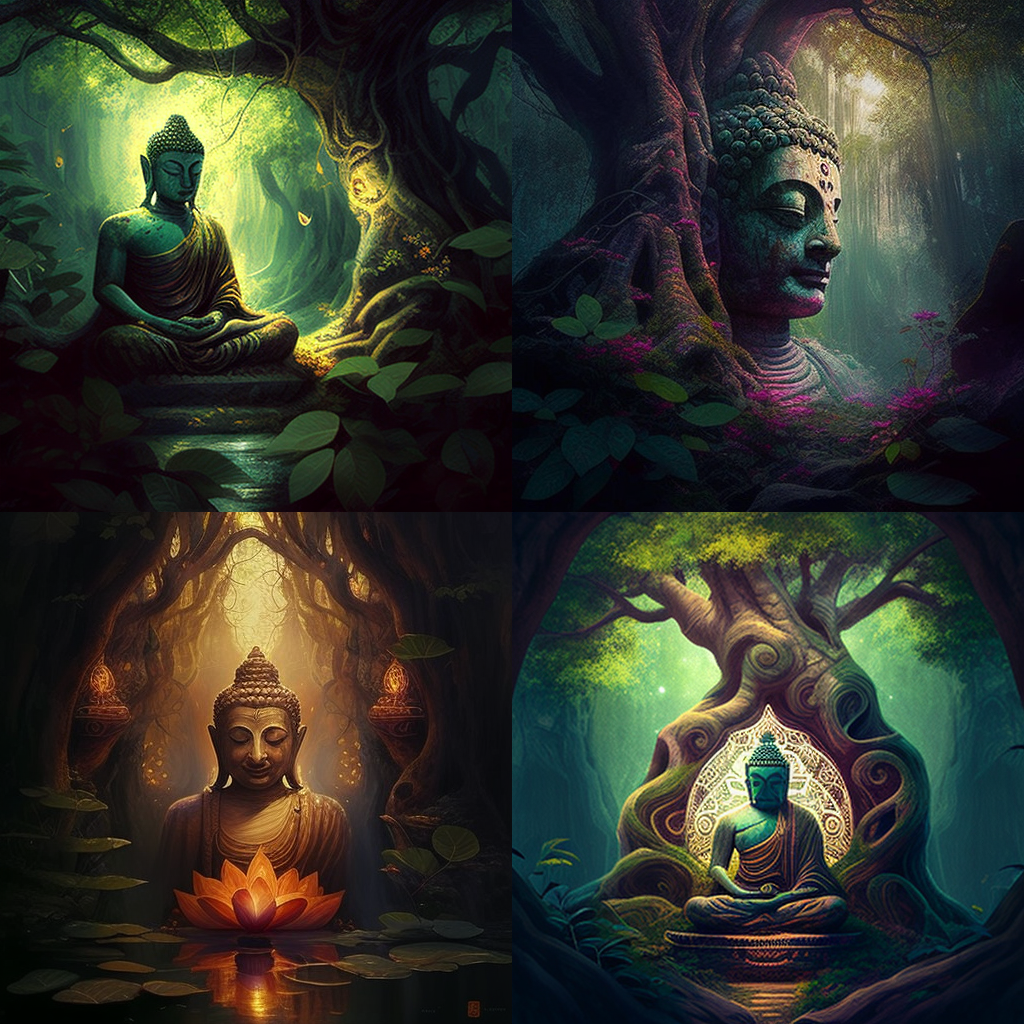 Buddha, Forest, Meditation, Enlightenment, Rad ...