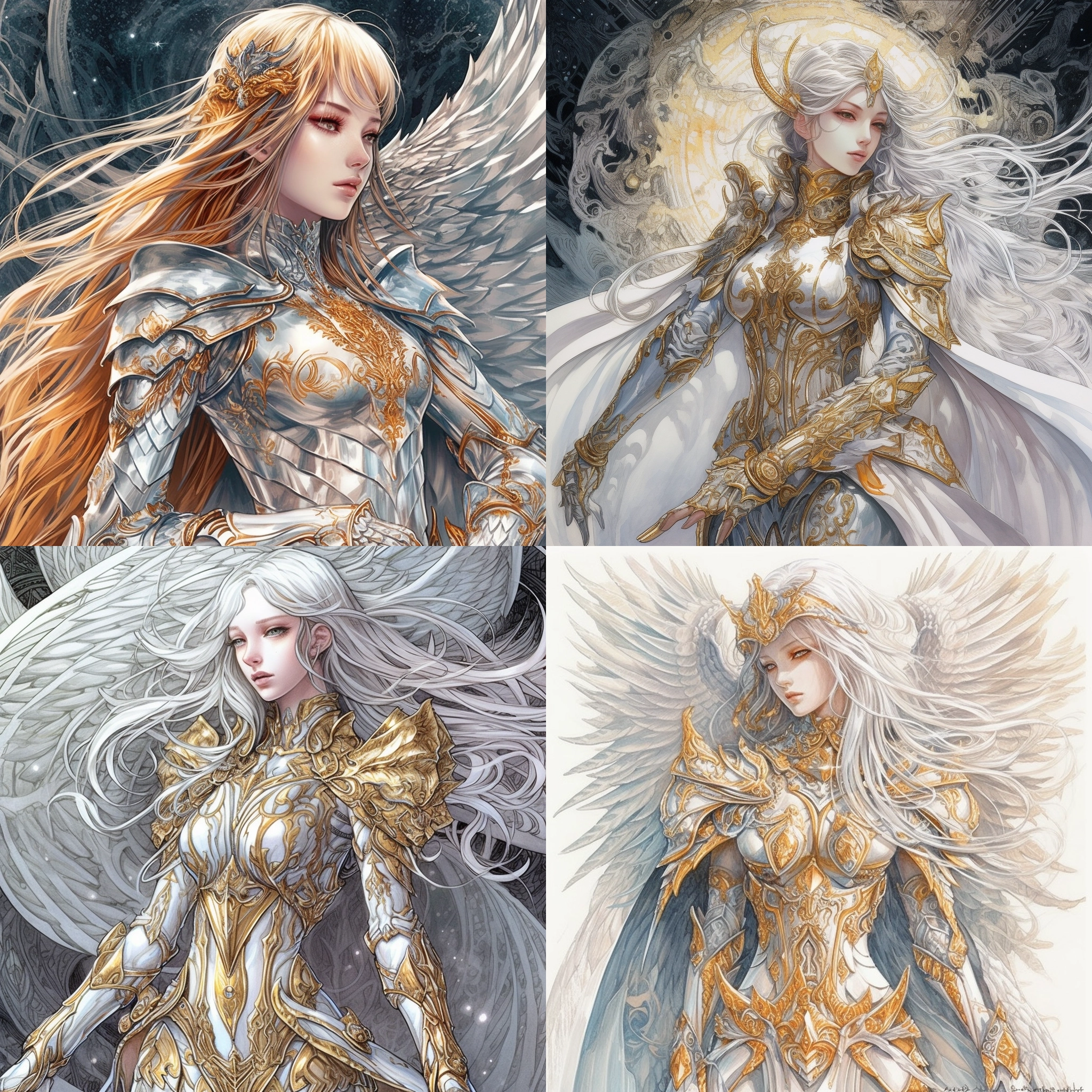 Knight girl, silver flying hair, beautiful fai ...