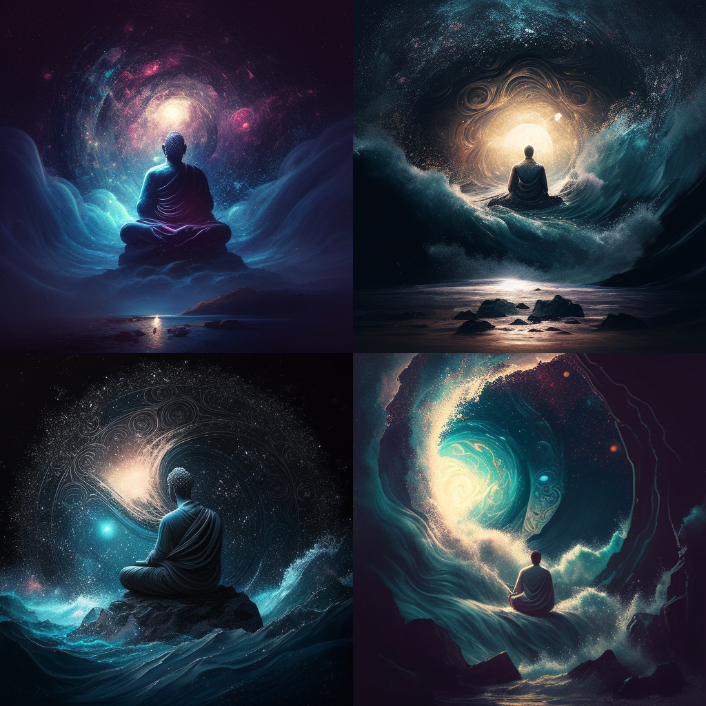 galaxy, universe, full body, sitting, buddha,  ...