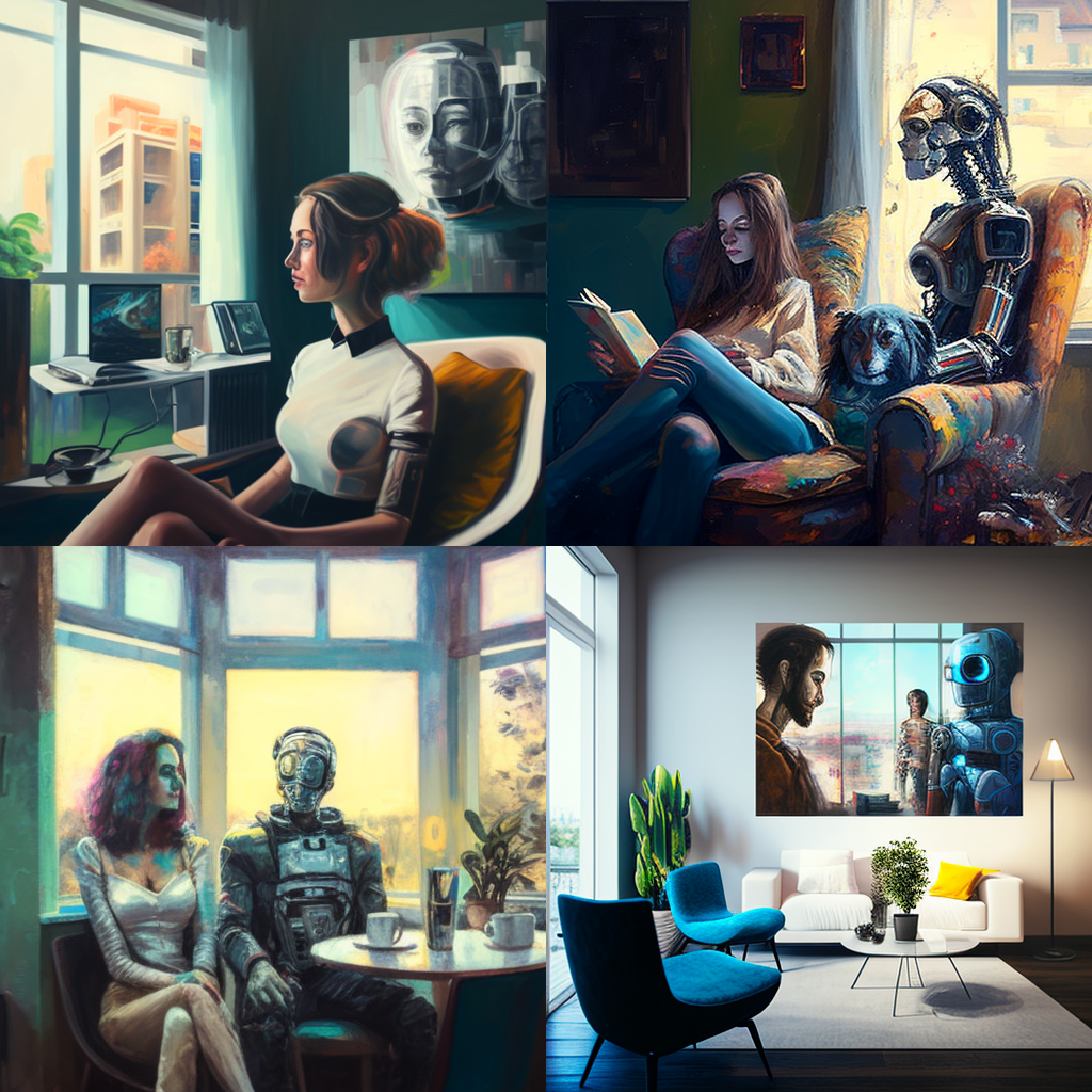 AI & Human, coliving, future world, modern art ...