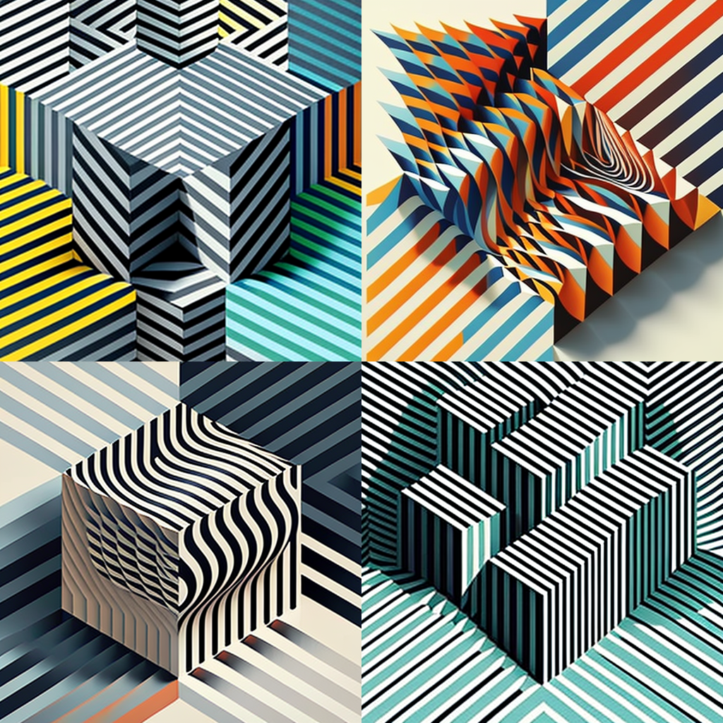 op art, simplicity, sweeping lines, distinctiv ...